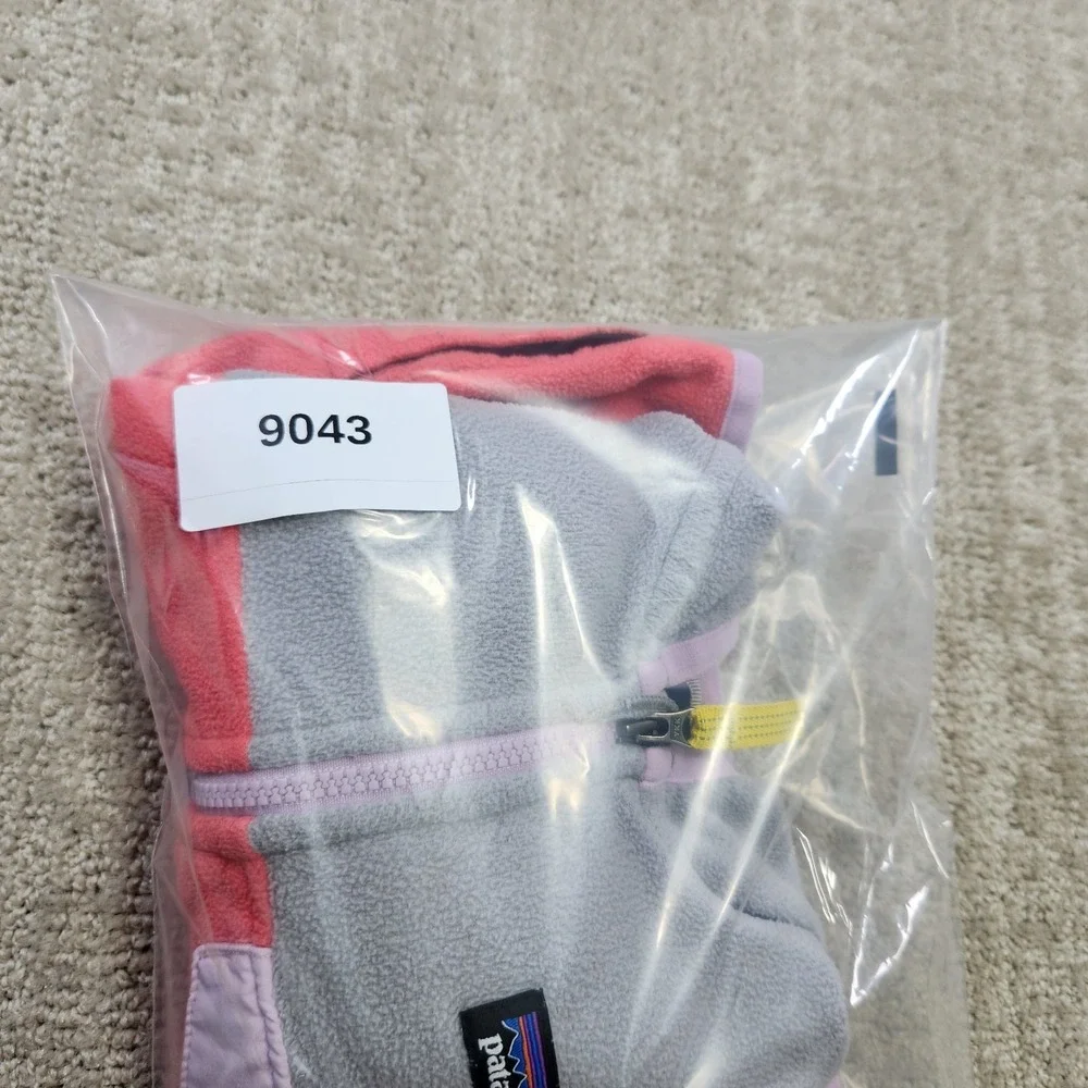 Patagonia Baby Micro D Snap-T Hooded Fleece Jacket Pink Gray 3-6M 60155